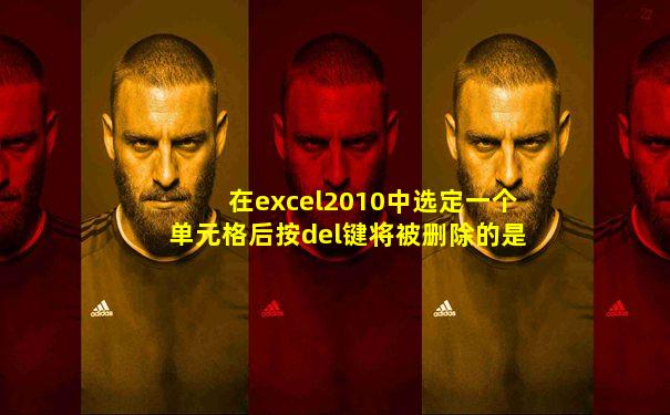 在excel2010中选定一个单元格后按del键将被删除的是