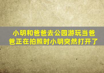 小明和爸爸去公园游玩当爸爸正在拍照时小明突然打开了