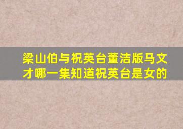 梁山伯与祝英台董洁版马文才哪一集知道祝英台是女的