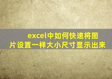 excel中如何快速将图片设置一样大小尺寸显示出来