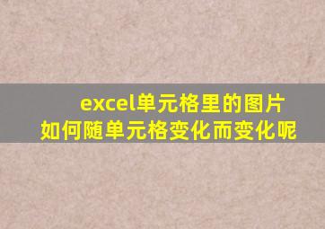 excel单元格里的图片如何随单元格变化而变化呢