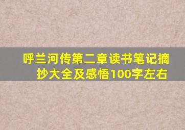 呼兰河传第二章读书笔记摘抄大全及感悟100字左右