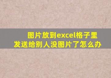 图片放到excel格子里发送给别人没图片了怎么办